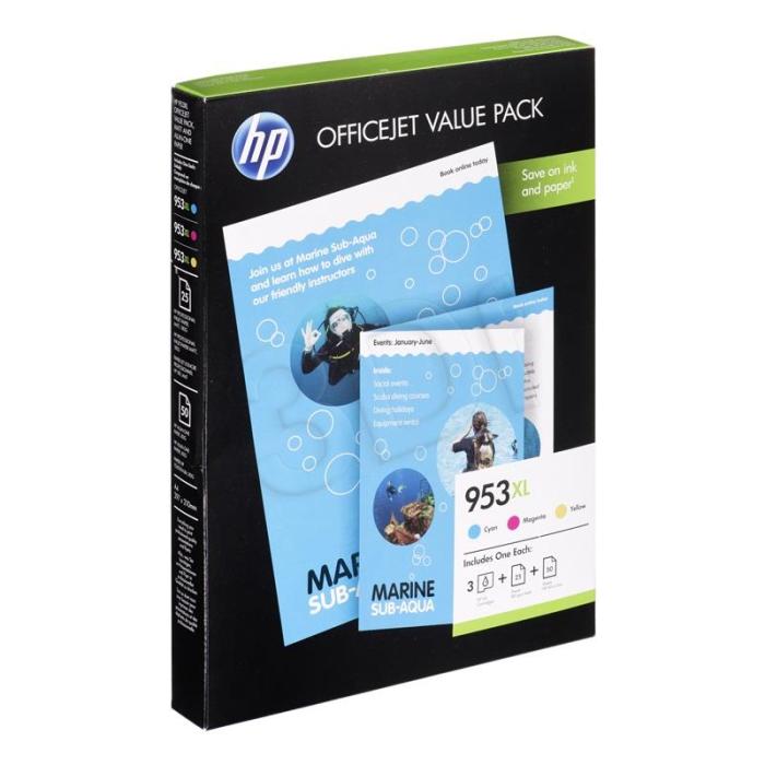 1CC21AE (953XL) - cyan, magenta, yellow, , oryginalne wkład atramentem HP, wydajność ok. 1600 stron (HP OfficeJet Pro 6960, 6970)