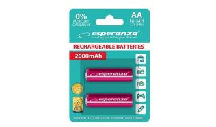 Esperanza akumulatory AA 2000 mAh Ni-MH (2 szt.) (czerwony) [EZA103R]