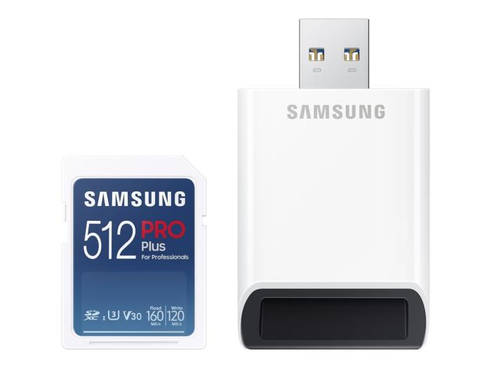 Secure Digital 512GB Samsung SDXC Class 10 UHS-I U3 V30 + czytnik kart (160/120MB/s) [MB-SD512KB/WW]