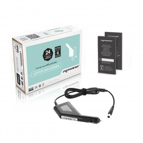 Movano zasilacz samochodowy do laptopa DELL 19.5V / 4.62A / 90W z wtyczką 7.4x5.0mm + PIN [DEL195462 SAM]