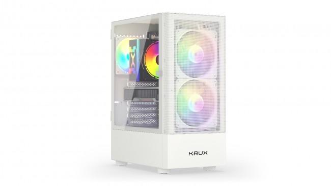 Krux Vako RGB White (szkło hartowane) (2xUSB 2.0, 1xUSB 3.2 Gen1) (2x2.5, 1x3.5, 1x3.5/2.5) [KRXD005]