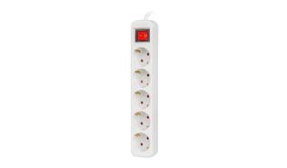 Lanberg PS1 Schuko (1.5m) biały (5 gniazd z wyłącznikiem) [PS1-05F-0150-W]
