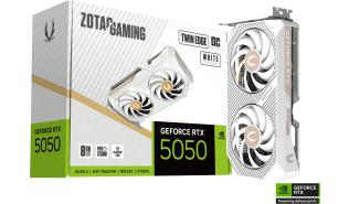 GeForce RTX5050 Zotac 8GB GDDR6 Twin Edge OC White [ZT-B50500Q-10M] (1xHDMI 2.1b, 3xDP 2.1b) (128-bit, PCIe 5.0)