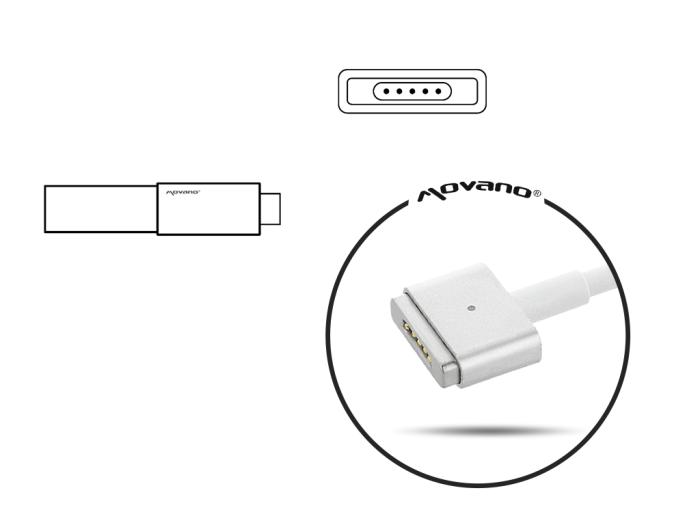 Wtyk z kablem do notebooków Apple wtyczka Magsafe 5-stykowy [DC-AP20425-2]