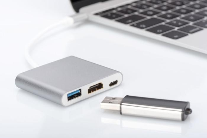 Digitus adapter USB-C Type-C / HDMI 4K 30Hz, USB-C PD, USB 3.0 (20cm) [DA-70838-1]