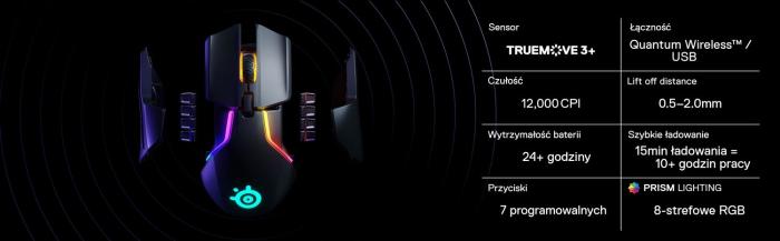 SteelSeries Rival 650 Wireless RGB 12000dpi 1000Hz (optyczna, 1, 7)