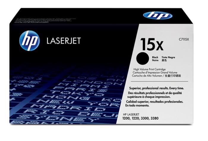 C7115X (15X) - czarny, oryginalny toner drukujący HP, 3500 ston (HP laserjet 1000, 1000w, 1005w, 1200, 1200n, 1200se, 1220, 1220n, 1220se, 3300, 3300mfp, 3310, 3310mfp, 3320mfp, 3320n, 333, 3380)