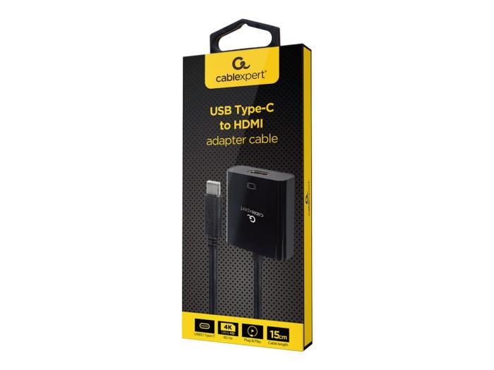 Gembird (adapter) USB-C (M) / HDMI (F) 4K 60Hz (15 cm) [A-CM-HDMIF-04]