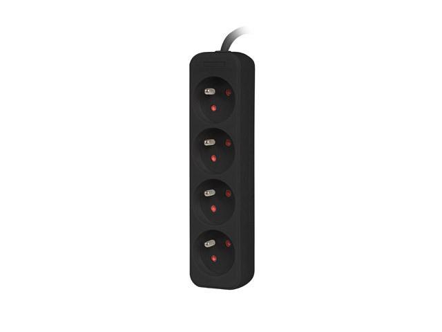 Lanberg PS0 PL (1.5m) czarny (4 gniazda bez wyłącznika) [PS0-04E-0150-BK]