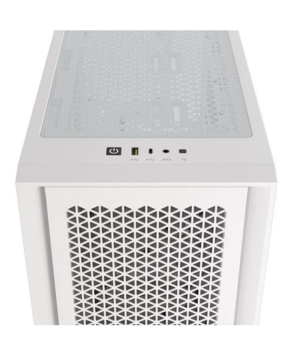 Corsair iCUE 4000D RGB Airflow Mid-Tower True White (szkło hartowane) (1x USB-C 3.2 Gen2, 2x USB 3.2 Gen1) (2x2.5, 4x3.5) [CC-9011241-WW]