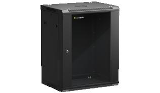 NETRACK szafa rack wisząca 19 15U 600x450 drzwi szklane, otwierane boki (czarny) [019-150-645-022]