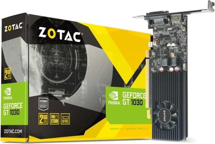 GeForce PCI-E GT1030 Zotac 2GB GDDR5 Low Profile BOX [ZT-P10300A-10L] (DVI, HDMI 2.0b) (64-bit, PCI-E 3.0)