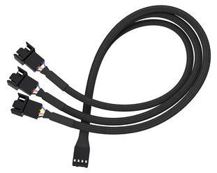 Tec kabel zasilający (rozgałęźnik FAN) 4-pin (F) / 3x4-pin (M) (25 cm) [Tec0017]