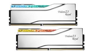 DDR5 64GB (2x32GB) 6000 MHz G.Skill Trident Z5 Royal RGB Silver CL28 XMP 3.0 28-36-36-96 1.4V [F5-6000J2836G32GX2-TR5S]