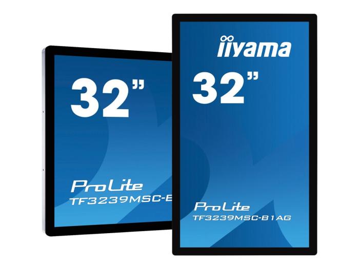 32’’ Iiyama TF3239MSC-B1AG (VA dotykowy, 1920x1080, 500, 8ms, 60Hz) (VGA, 2xHDMI 1.4, DP 1.2, LAN, COM) (VESA) głośniki, czarny