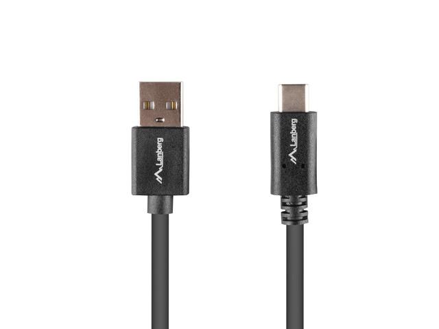 Lanberg Kabel USB-C (M) / USB-A (M) 2.0 QC Quick Charge 3.0 (czarny)(1.0 m) [CA-USBO-15CU-0010-BK]