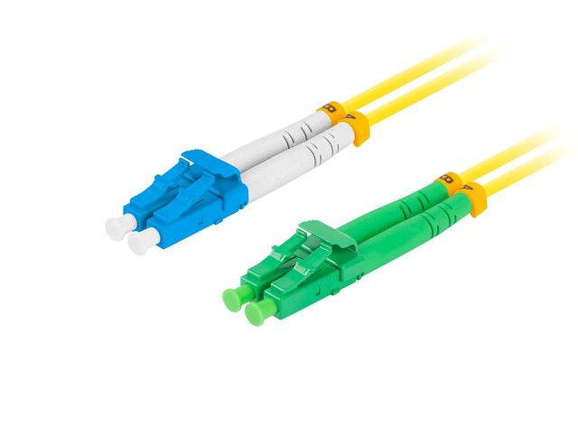 Lanberg patchcord światłowód SM LC/APC-LC/UPC DUPLEX 3mm LSZH G657A1 żółty (2m) [FO-LALU-SD11-0020-YE]