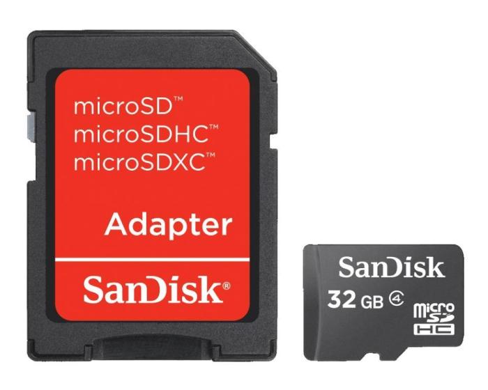 Secure Digital 32GB Sandisk Micro SDHC Class 4 + adapter [SDSDQB-032G-B35]