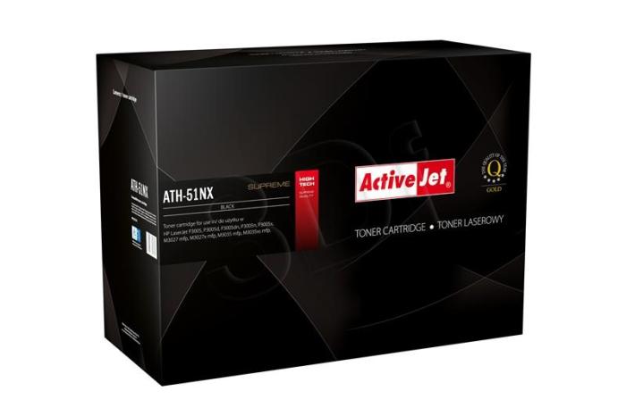 ATH-51NX (51X) - czarny, zastępczy toner ActiveJet, wydajność ok. 13500 stron (zamiennik Q7551X) (HP Laserjet M3027, M3027,M3027x, M3035, M3035, M3035xs, P3005, P3005d, P3005dn, P3005n, P3005x)