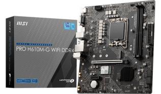 MSI PRO H610M-G WIFI DDR4 (Intel H610) [S1700, 2xDDR4 do 3200MHz, (VGA, HDMI 2.1, DP 1.4) (1xM.2, 1xPCIe 4.0 x16, 1xPCIe 3.0 x1), WiFi 5, BT 4.2, micro ATX]