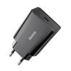 Baseus Quick Charge uniwersalna ładowarka (zasilacz) sieciowa 230V / 1xUSB-C (max. 5V 3A 20W) (czarny) [CCFS-SN01]
