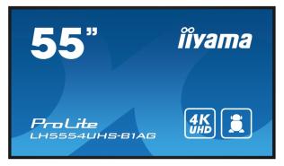(55) 54.6 Iiyama LH5554UHS-B1AG (IPS LED, 3840x2160, 500, 8ms, 60Hz) (3xHDMI, 2xUSB 2.0, VGA, DVI, DP, microSD, LAN, Audio) system Android OS, pivot, czarny matowy, głośniki