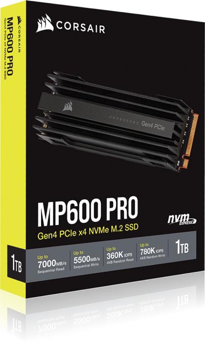 Corsair MP600 Pro 1TB SSD M.2 2280 PCIe Gen4x4 NVMe TLC (7000/5500MB/s) [CSSD-F1000GBMP600PRO]