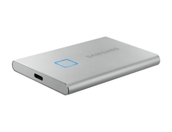 Samsung Portable T7 Touch 2TB SSD USB-C (1050/1000MB/s) (srebrny) (szyfrowanie 256-bit na hasło lub odcisk palca) [MU-PC2T0S/WW]