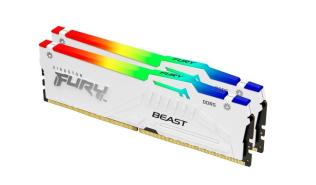 DDR5 64GB (2x32GB) 5600 MHz Kingston Fury Beast White RGB XMP CL40 40-40-40 1.25V [KF556C40BWAK2-64]