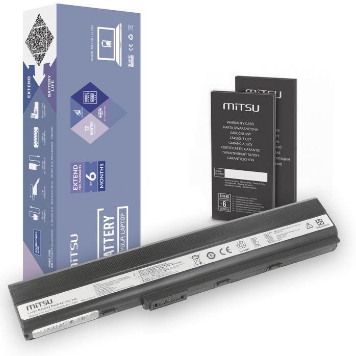 Mitsu bateria Asus A52, K52 10.8V/11.1V, 6600mAh [BC/AS-A52H, 5BM345]