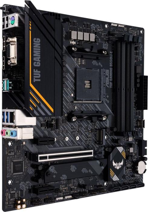 Asus TUF GAMING B550M-E (AMD B550) [AM4, 4xDDR4 do 4866MHz, (VGA, DVI, HDMI 2.1) (2xM.2, 1xPCIe 4.0 x16, 1xPCIe 3.0 x1), micro ATX]