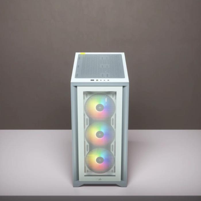Corsair iCUE 4000X RGB TG Mid Tower (biały) (szkło hartowane) (1x USB 3.0, 1x USB-C 3.1) [CC-9011205-WW]