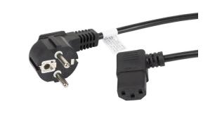 Lanberg Kabel zasilający kątowy 3.0 m VDE [CA-C13C-12CC-0030-BK]