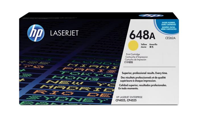 CE262A (648A) - yellow, oryginalny toner drukujący HP, 11000 stron (HP Color LaserJet Enterprise CP4025dn, CP4025n, CP4525dn, CP4525n, CP4525xh)