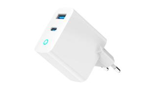 Ładowarka sieciowa Gembird GaN 2xUSB QC3.0 Type-C 30W LED (biały) [TA-UC-PDQC30L-W-01]