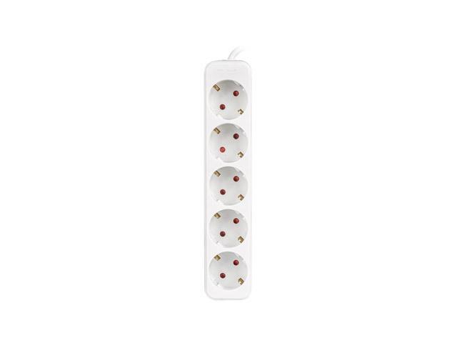 Lanberg PS0 Schuko (3.0m) biały (5 gniazd bez wyłącznika) [PS0-05F-0300-W]