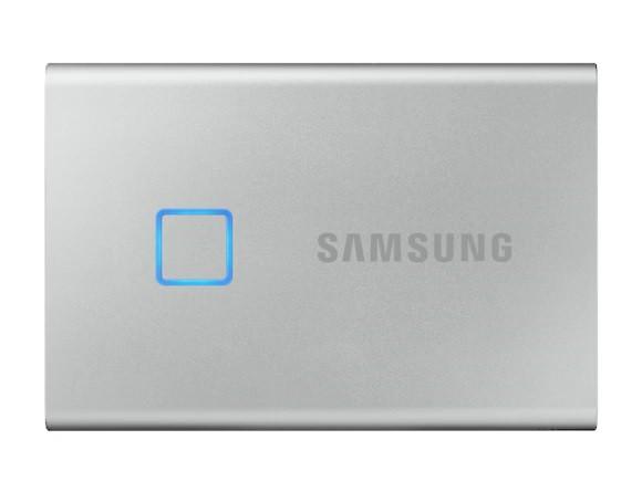 Samsung Portable T7 Touch 2TB SSD USB-C (1050/1000MB/s) (srebrny) (szyfrowanie 256-bit na hasło lub odcisk palca) [MU-PC2T0S/WW]