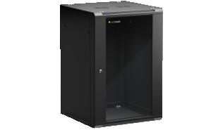 NETRACK szafa rack wisząca 19 18U 600x600 drzwi szklane, otwierane boki (czarny) [019-180-66-022]