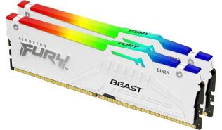 DDR5 64GB (2x32GB) 6000 MHz Kingston Fury Beast White RGB EXPO CL30 30-36-36 1.4V [KF560C30BWEAK2-64]