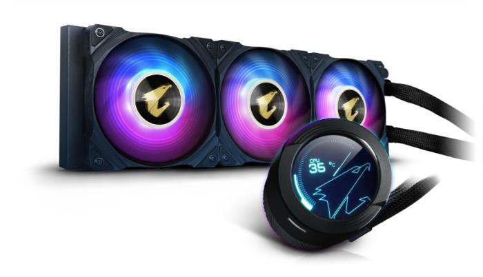 Gigabyte AORUS WATERFORCE X 360 All-in-one Liquid Cooler with Circular LCD Display RGB Fusion 2.0 Triple 120mm ARGB