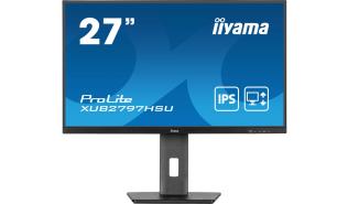 (27) Iiyama ProLite XUB2797HSU-B2 (IPS LED, 1920x1080, 300, 1ms, 96%sRGB, 100Hz) (HDMI 2.0, DP 1.4, 2xUSB-A, Audio) pivot, głośniki (2x2W), czarny