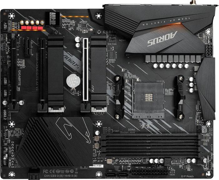 Gigabyte B550 AORUS ELITE AX V2 (AMD B550) [AM4, 4xDDR4 do 4733Mhz, (HDMI 2.1, DP 1.4) (2xM.2, 1xPCIe 4.0 x16, 1xPCIe 3.0 x16 (x2), 1xPCIe x16 (x1), 1xPCIe 3.0 x1), WiFi 6, BT 5.0, ATX]