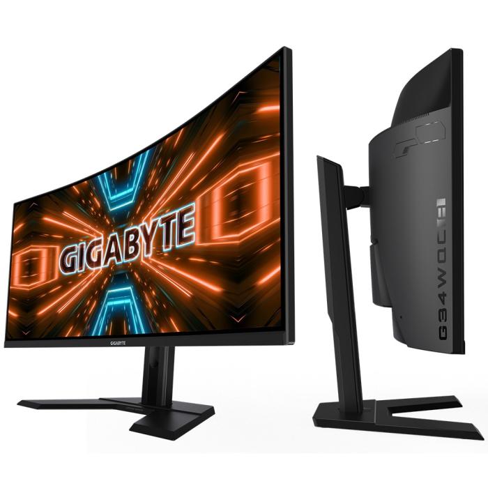 34’’ Gigabyte G34WQC A (VA 4K zakrzywiony 1500R, 3440x1440, 350, 1ms, 120% sRGB, HDR 400, 144Hz) (2xHDMI 2.0, 2xDP 1.4) głośniki, czarny