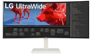 (38) 37.5 LG 38BR85QC-W (IPS LED zakrzywiony, 3840x1600, 450, 1ms, HDR10, 144Hz) (2xHDMI 2.1, 1xDP 1.4, 1xUSB-C 3.0 z DP 1.4, 1xUSB-B 3.0, 4xUSB-A 3.0, jack, RJ-45) biały