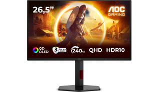 (27) AOC Q27G4ZDR (QD-OLED, 2560x1440, 250, 15M:1, 0.03ms, 147.6% sRGB, HDR10, 240Hz) (2xHDMI 2.1, DP1.4, Audio)pivot, czarny