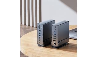 Gembird USB-C (1xUSB-C 3.2 Gen1 PD, 1xUSB-C 3.2 Gen1 5Gb, 1xUSB-C 3.2 Gen2 10Gb, 2xUSB 2.0, 1xUSB 3.2 Gen1 5Gb, 2xUSB 3.2 Gen2 10Gb, 2xHDMI 4K@60Hz, 1xDP 4K@60Hz, 1xLAN 1Gb, Audio) [A-CF-COMBO15-01]