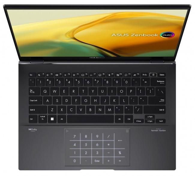 Asus Zenbook 14X OLED [UM3402YA-KM454W] 8-Core Ryzen 7 7730U/14 2880x1800 błyszcząca OLED 90Hz/16GB/1TB/Radeon/pk białe/1.39kg/Win11Home (czarny)