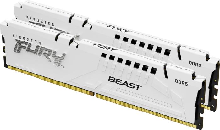 DDR5 64GB (4x16GB) 6000 MHz Kingston Fury Beast White XMP CL40 1.35V [KF560C40BWK4-64]