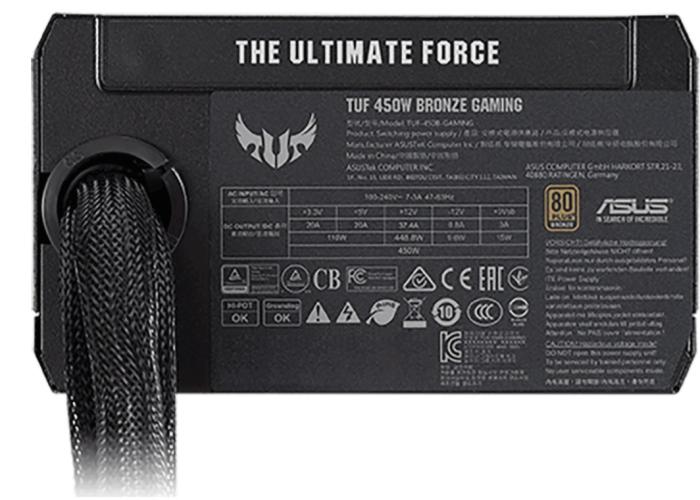 Asus TUF GAMING (450W) (1x135mm) 80+Bronze (CPU 1x4+4) (PCI-E 2x6+2) (4xMolex, 5xSATA) [TUF-GAMING-450B]