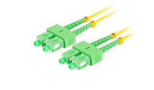 Lanberg patchcord światłowód SM SC/APC-SC/APC DUPLEX 3mm LSZH G657A1 żółty (5m) [FO-SASA-SD11-0050-YE]